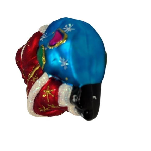 GKI Bethlehem Glass Christmas Ornament - Santa with Green Toy Bag - Picture 10 of 10